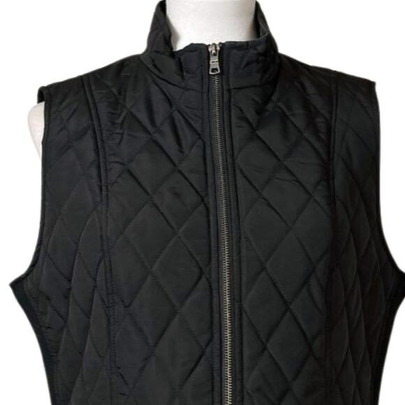 Westport Black Quilted Vest Zip Front Snap Pockets Padded Women's Size Large - Picture 5 of 12